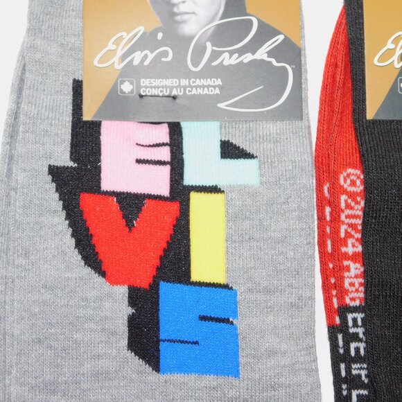2 Different pairs of ELVIS Crew Socks Mens Size 7- 12 NEW - Picture 3 of 6